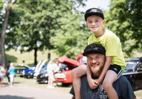 Dad and Son at Car Show